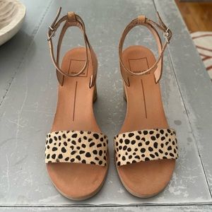 Dolce Vita Cheetah Cork Heels - Size 5.5